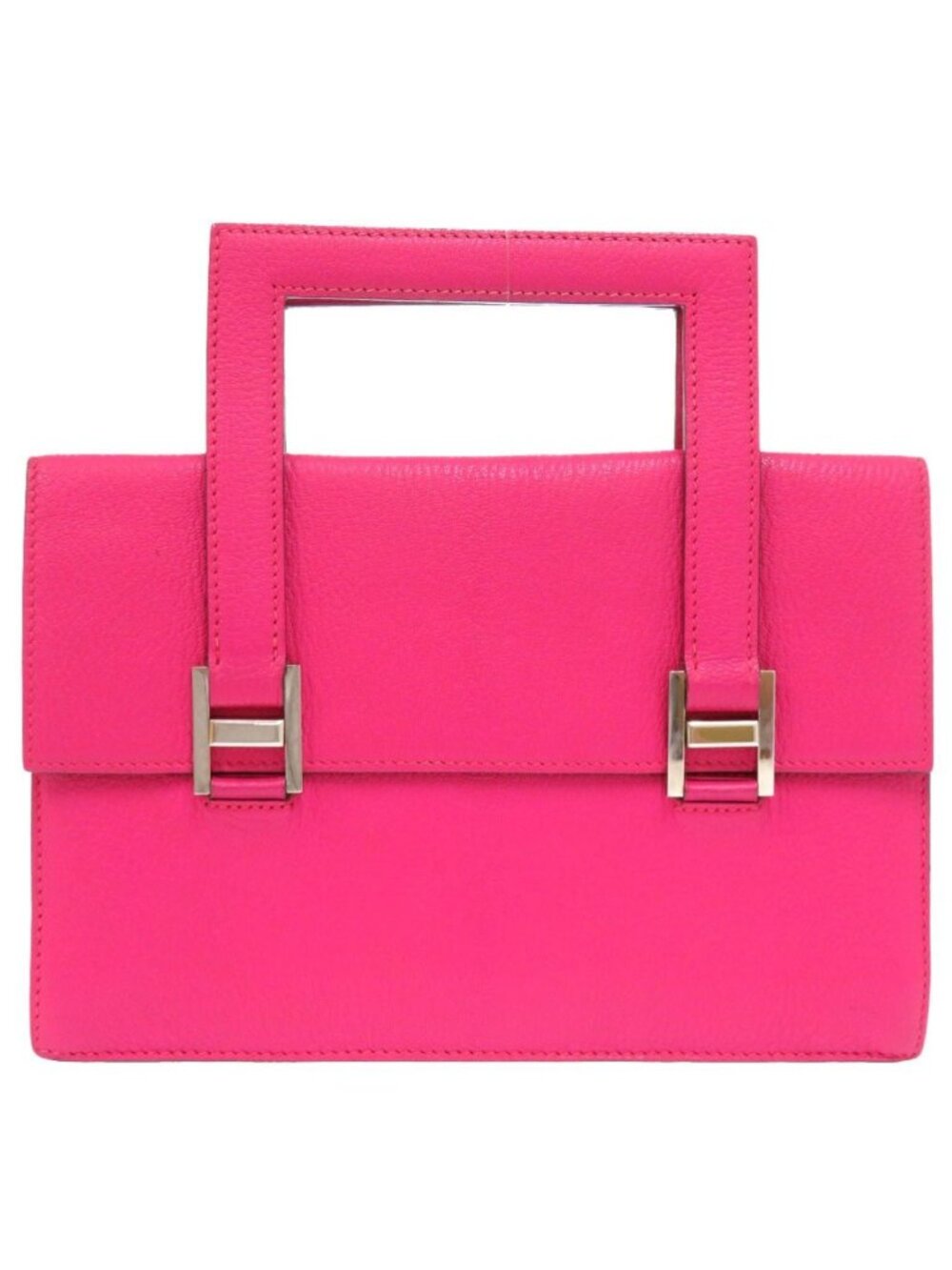 Hermes 365 Chevre Rose Shocking Silver Handbag